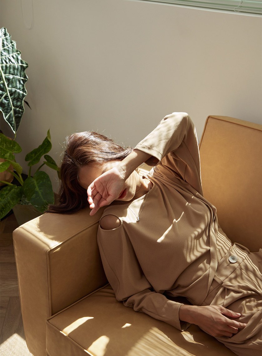 休閒短版連袖圓領上衣